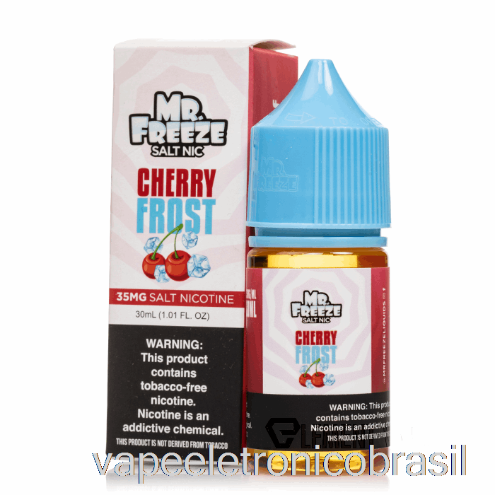 Vape Recarregável Cereja Geada - Mr Congelamento Sais - 30ml 50mg